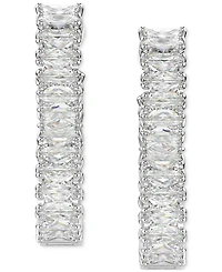 Swarovski Rhodium-Plated Baguette Crystal Infinity Drop Earrings