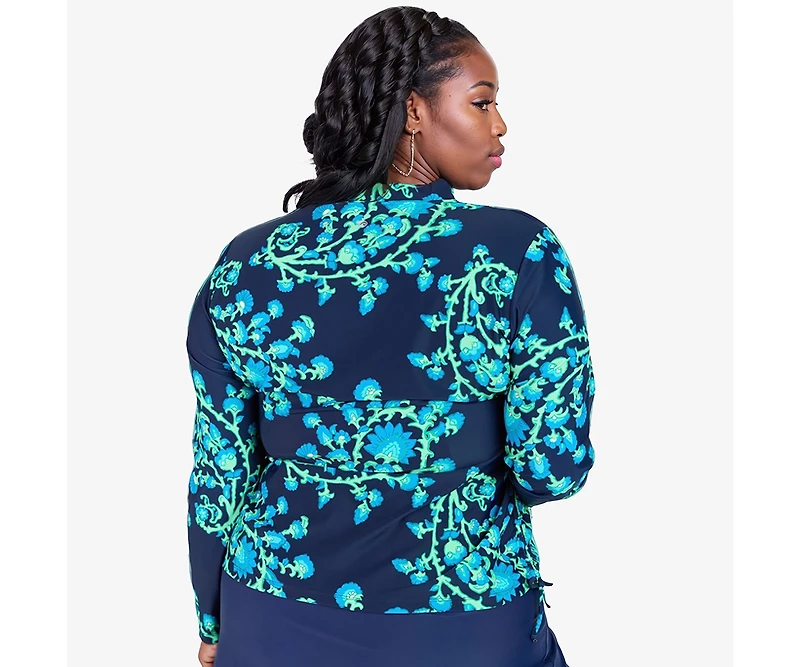 Calypsa Plus Half-Zip Nora Swim Top