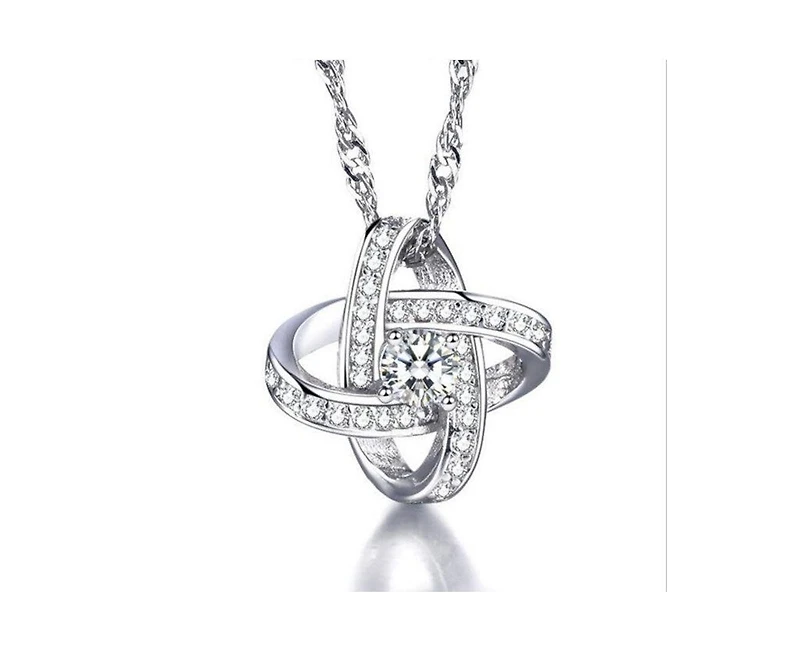 Knot Necklace With Cubic Zirconia Stones