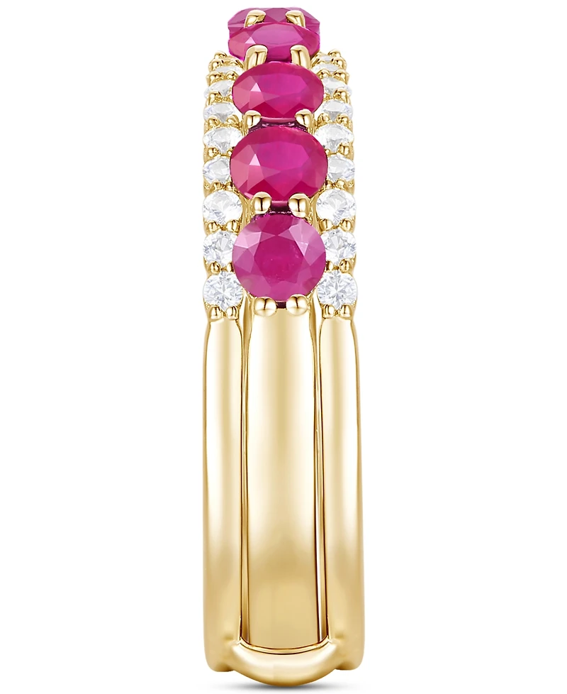 2-Pc. Set Emerald (7/8 ct. t.w.) Ring & Diamond Enhancer (1/4 14k Gold (Also Ruby and Sapphire)