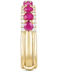 2-Pc. Set Emerald (7/8 ct. t.w.) Ring & Diamond Enhancer (1/4 14k Gold (Also Ruby and Sapphire)