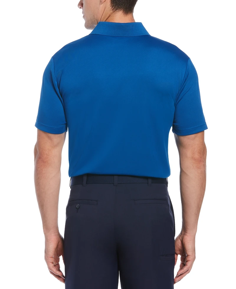 Pga Tour Men's Airflux Solid Mesh Short Sleeve Golf Polo Shirt