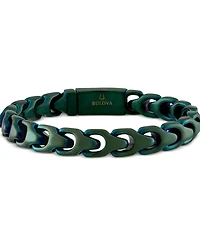 Bulova Green-Tone Ip Stainless Steel Link Bracelet