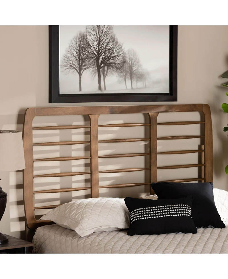 Baxton Studio Carolyn Mid-Century Modern Queen Size Finished Wood Headboard