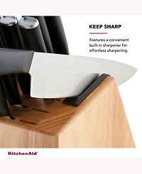 KitchenAid Japanese Steel Classic 12 Piece Knife Block Set with Built in Knife Sharpener