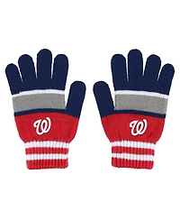 Women's Wear by Erin Andrews Washington Nationals Stripe Glove and Scarf Set
