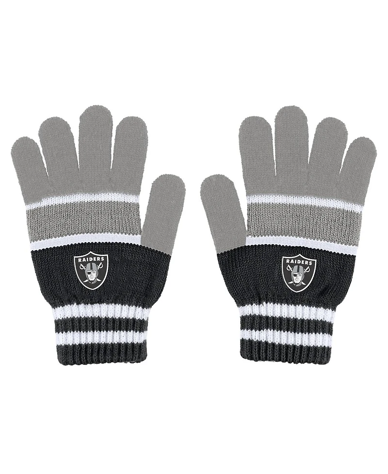 Women's Wear by Erin Andrews Las Vegas Raiders Stripe Glove and Scarf Set