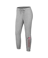 Women's Wear by Erin Andrews Heather Gray Carolina Hurricanes Knit Long Sleeve Tri-Blend T-shirt and Pants Sleep Set