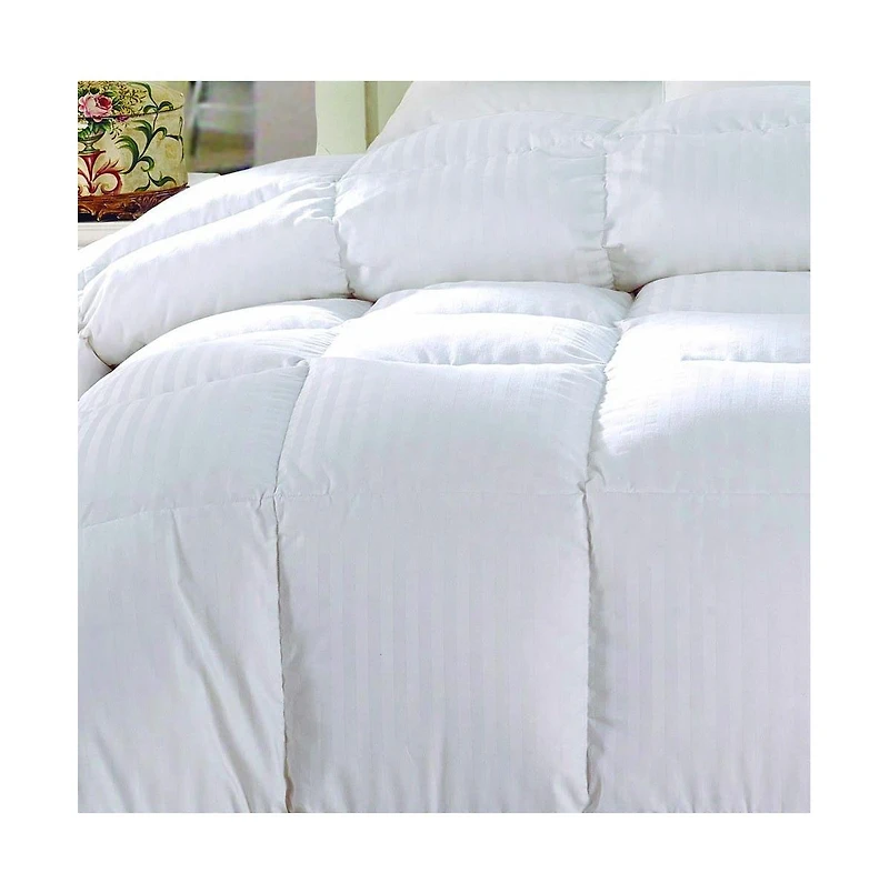 Egyptian Cotton Damask Stripe Down Comforter Lightweight, Full/Queen