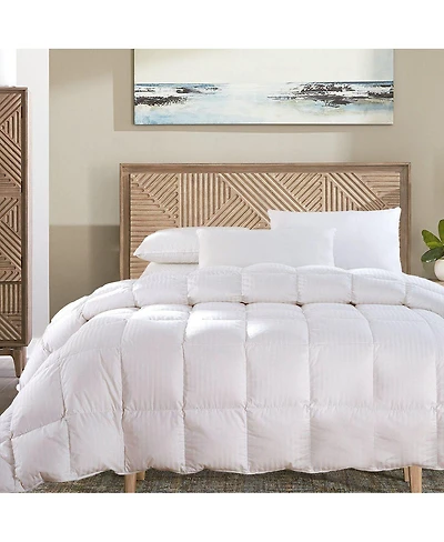 Egyptian Cotton Damask Stripe Down Comforter Lightweight, Full/Queen