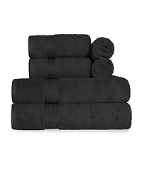 Superior Solid Quick Drying Egyptian Cotton 6 Piece Bath Towel Set