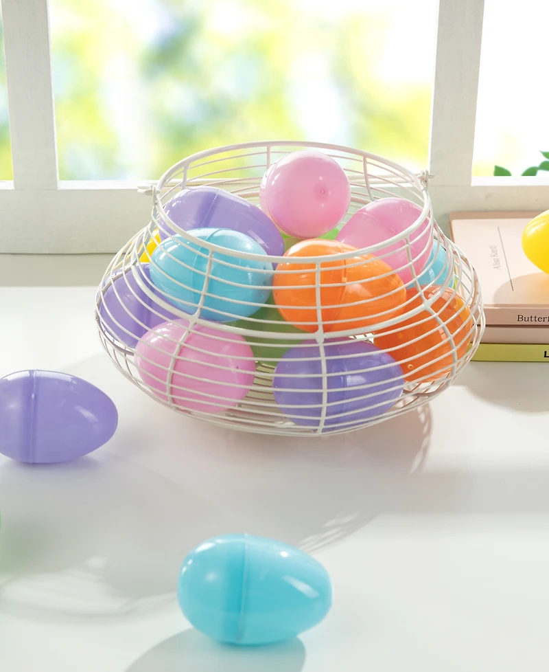 Glitzhome 60 Pack 3" H Easter Plastic Fillable Eggs in 6 Assorted Colors, 10 of Each