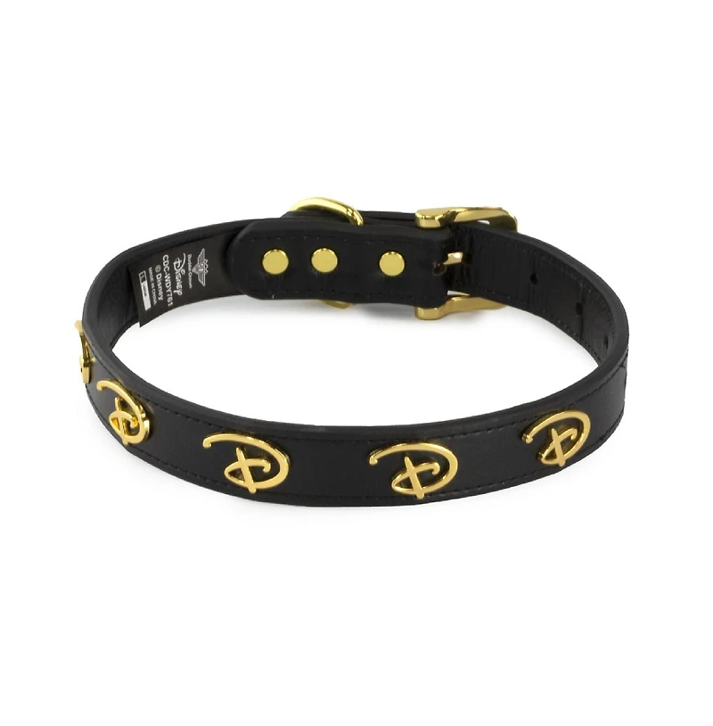 Disney Pet Collar, Faux Leather Dog Signature D Logo
