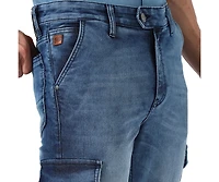 Campus Sutra Men's Medium-Wash Cargo Denim Jeans