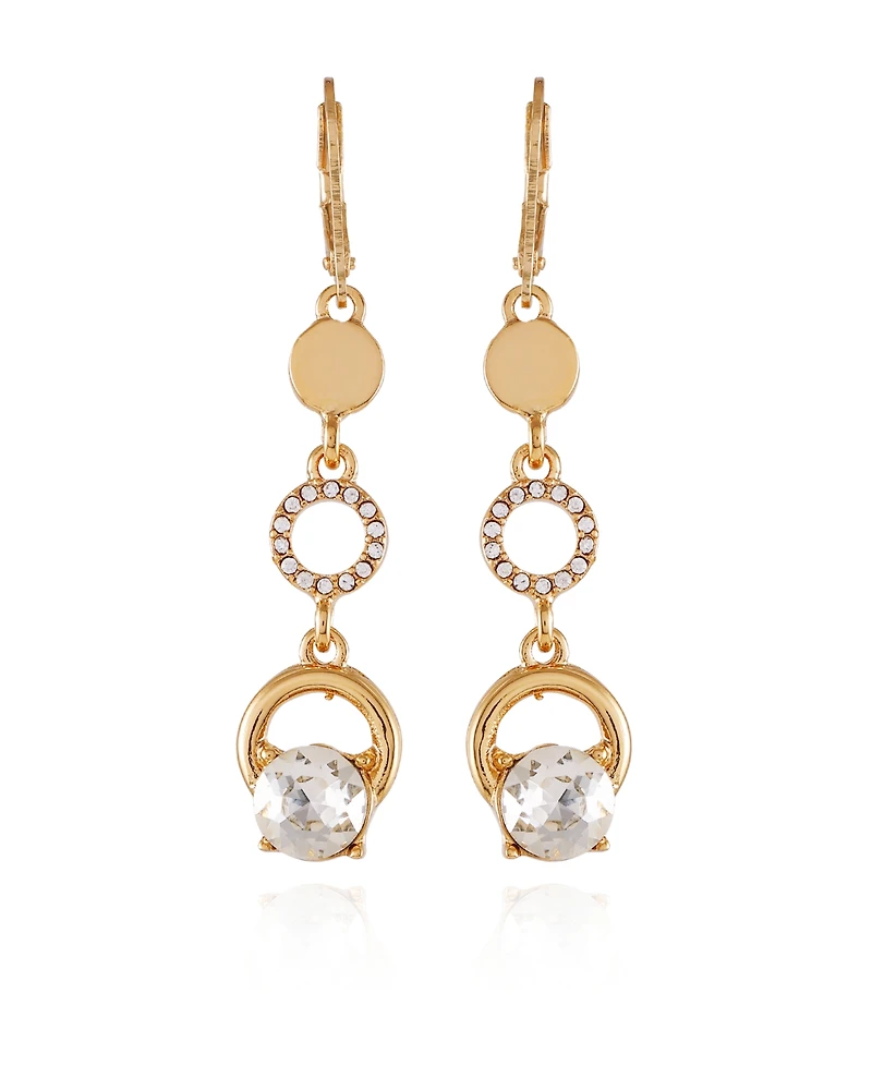 T Tahari Gold-Tone Linear Dangle Drop Statement Earrings