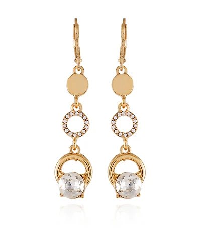 T Tahari Gold-Tone Linear Dangle Drop Statement Earrings
