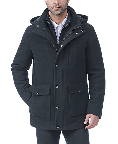 Bgsd Men Kenneth Wool Blend Car Coat with Bib - Tall