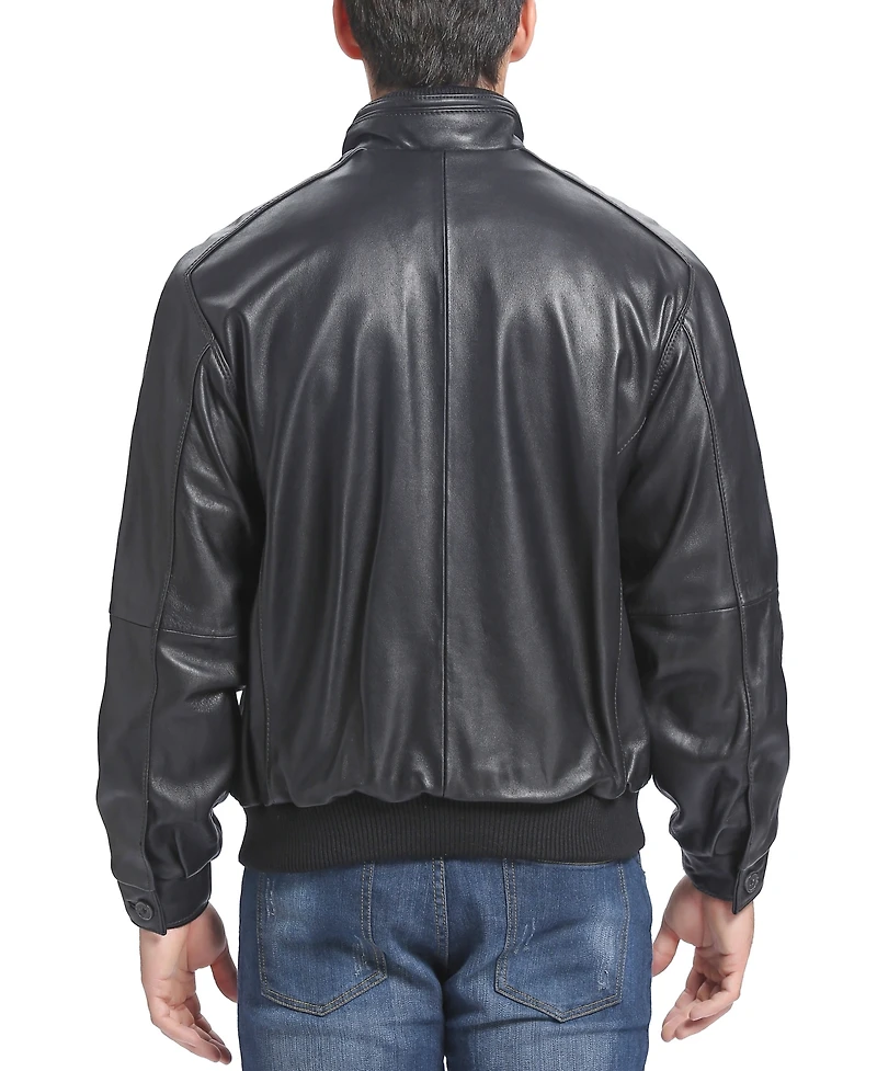 Bgsd Men City Leather Bomber Jacket - Tall