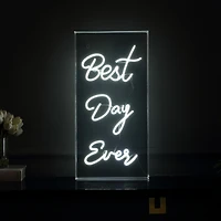 Jonathan Y Best Day Ever Contemporary Glam Acrylic Box Usb Operated Led Neon Light