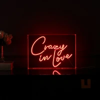 Jonathan Y Crazy In Love Contemporary Glam Acrylic Box Usb Operated Led Neon Light