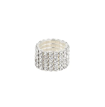 Sohi Women's Silver Bling Strand Band Ring