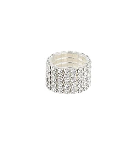 Sohi Women's Silver Bling Strand Band Ring