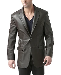 Bgsd Men Classic Two-Button Leather Blazer - Big and Tall