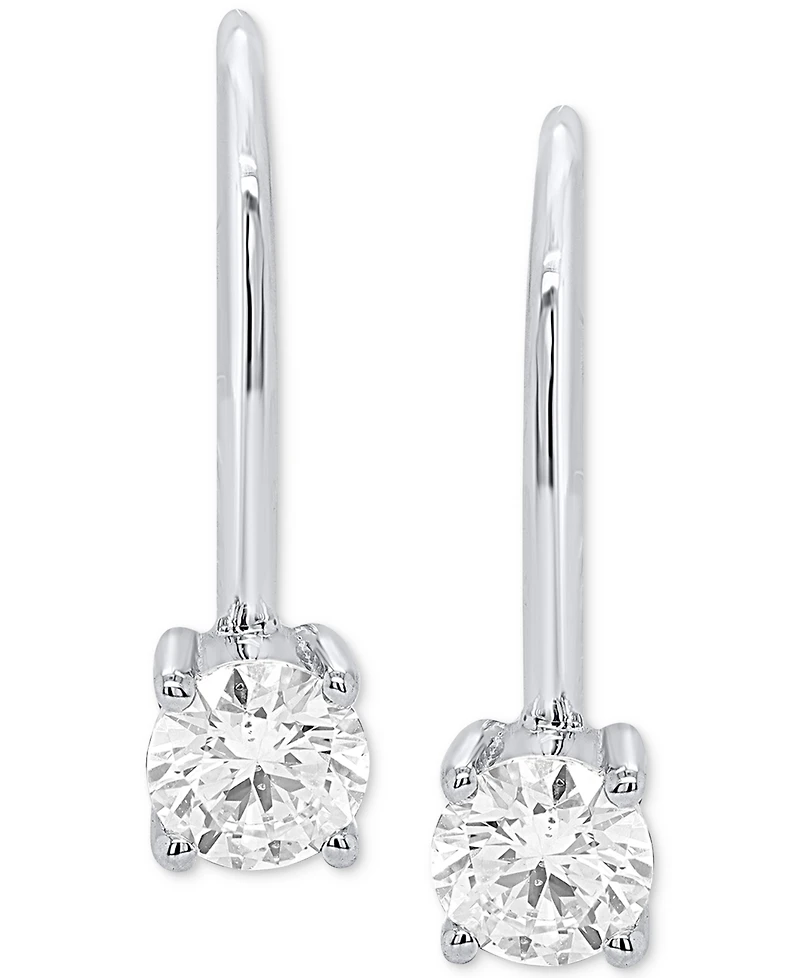 Forever Grown Diamonds Lab Grown Diamond Leverback Earrings (1/2 ct. t.w.) in Sterling Silver or 14K Gold-Plated Sterling Silver