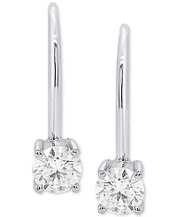 Forever Grown Diamonds Lab Grown Diamond Leverback Earrings (1/2 ct. t.w.) in Sterling Silver or 14K Gold-Plated Sterling Silver