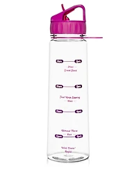 H2OCOACH - Drink Up - Motivational Fitness Workout Sports Water Bottle with Time Marker - 30 oz