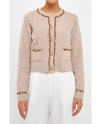 Women's Sequins Trim Cardigan