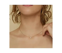 Sterling Silver 18k Gold Plated Blake Circle Pave Crystal Necklace
