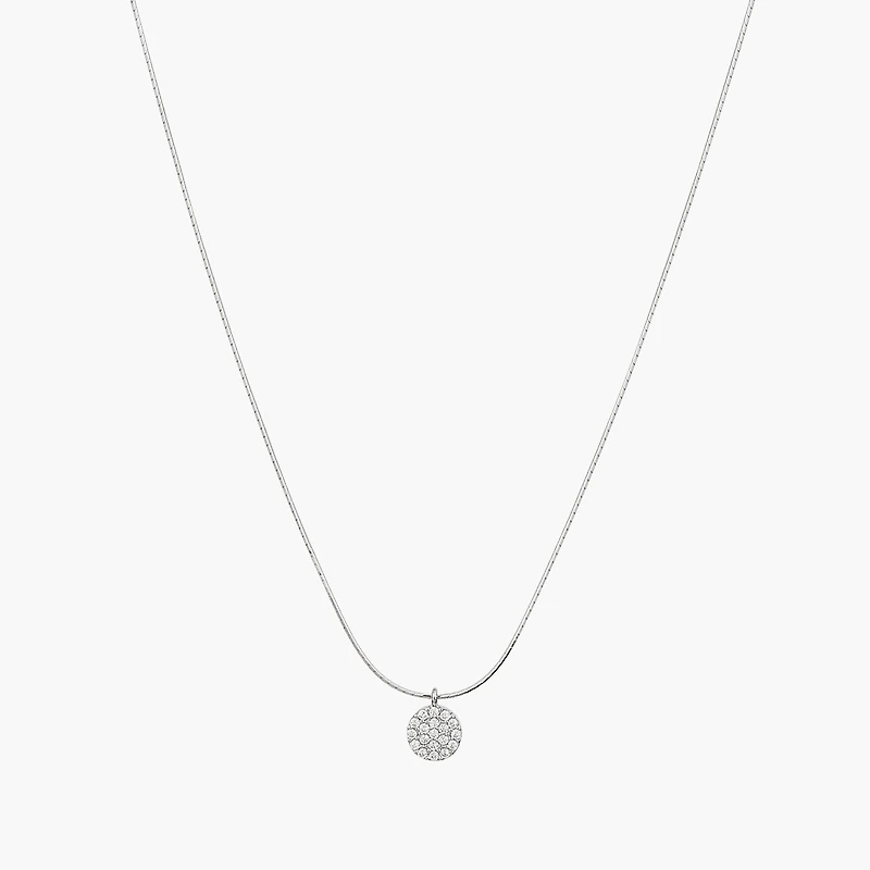 Sterling Silver Blake Circle Pave Crystal Necklace