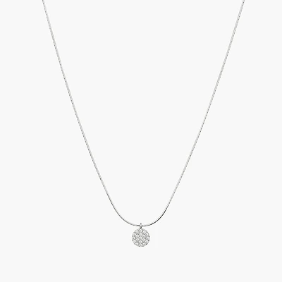 Sterling Silver Blake Circle Pave Crystal Necklace