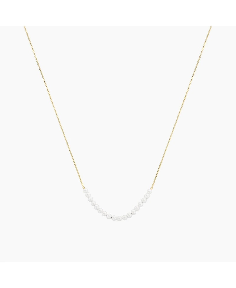 Sterling Silver 18k Gold Plated Rosalie Cultured Pearl Necklace