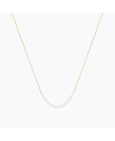 Sterling Silver 18k Gold Plated Rosalie Cultured Pearl Necklace