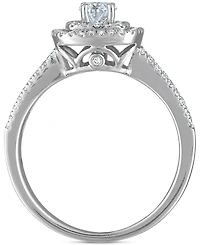 Diamond Oval Double Halo Engagement Ring (1 ct. t.w.) in 14k White Gold