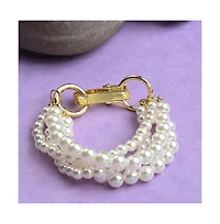 Sohi Women's White Pearl Strand Bracelet