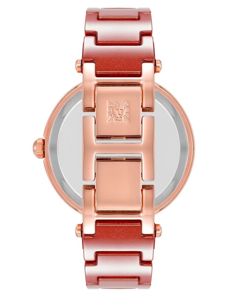 Anne Klein Women's Quartz Red Ceramic Link Watch, 33mm