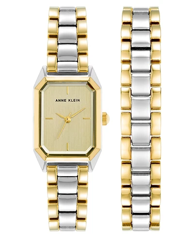 Anne Klein Women's Quartz Two-Tone Alloy Watch Set, 20.5mm