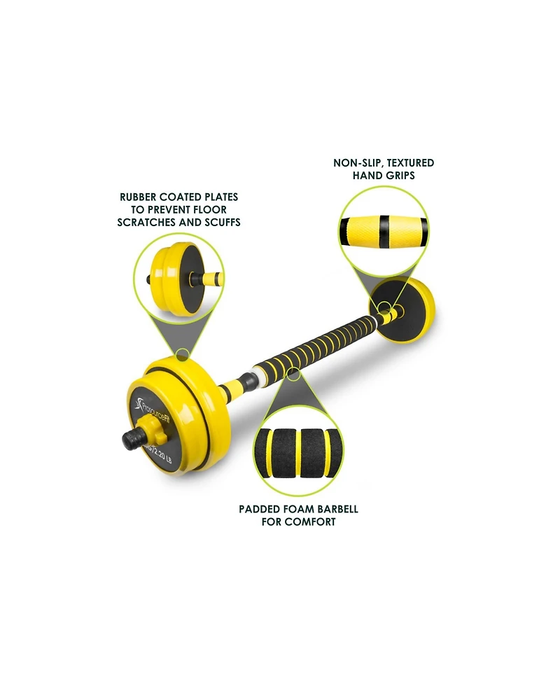 Adjustable Dumbbells and Barbell Set, 33lb