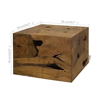 Coffee Table 19.7"x19.7"x13.8" Genuine Teak Brown