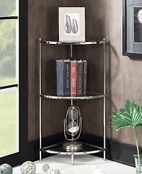 Convenience Concepts 13.75" Chrome Royal Crest Tier Glass Corner Shelf