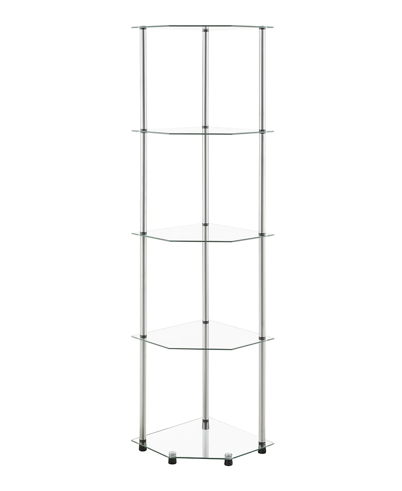 Convenience Concepts 13.75" Glass Designs2Go Classic 5 Tier Corner Tower