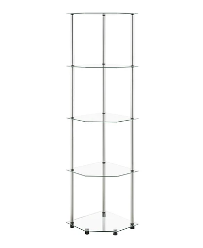 Convenience Concepts 13.75" Glass Designs2Go Classic 5 Tier Corner Tower