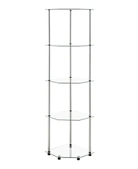 Convenience Concepts 13.75" Glass Designs2Go Classic 5 Tier Corner Tower