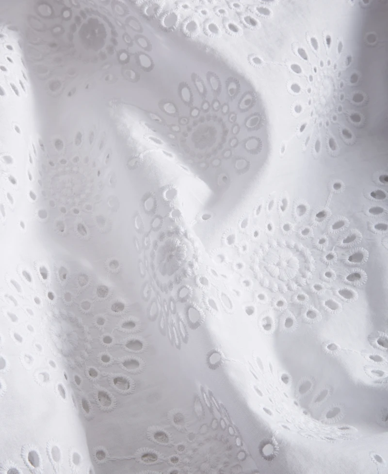 On 34th Women's Solid Eyelet Puff-Sleeve Blouse, Created for Macy's