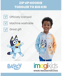 Bluey & Bingo Fleece Zip-Up Raglan Hoodie Toddler| Child Boys