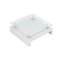 Coffee Table with Glass Top White