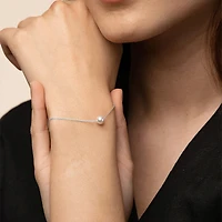 Sterling Silver 18k Gold Plated Abby Single Cultured Pearl Bracelet